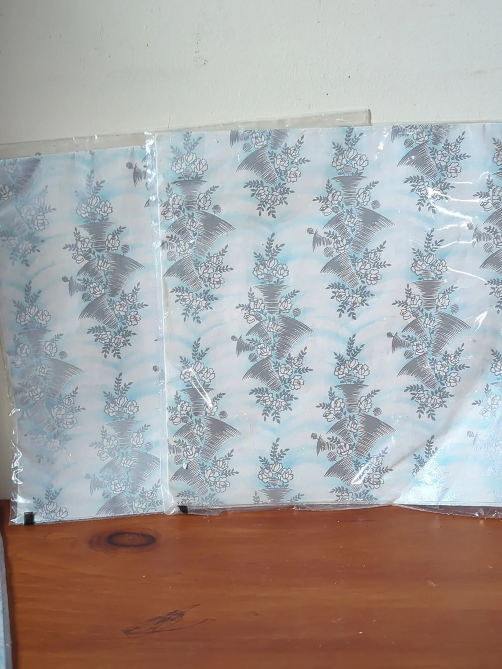 Vintage Wedding Gift Wrap Wrapping Paper In Blues Silvers Whites - Picture 8 of 11